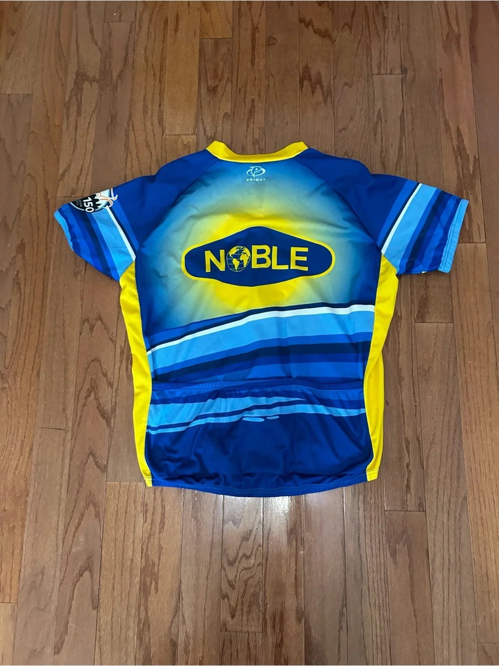 Primal Noble Cycling Jersey Blue Yellow Short Sleeve L